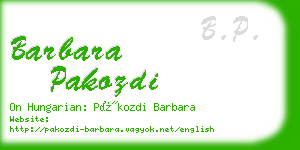 barbara pakozdi business card